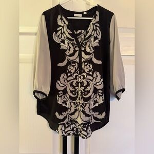 NY and Co. Black and Gray Women’s Tunic Blouse